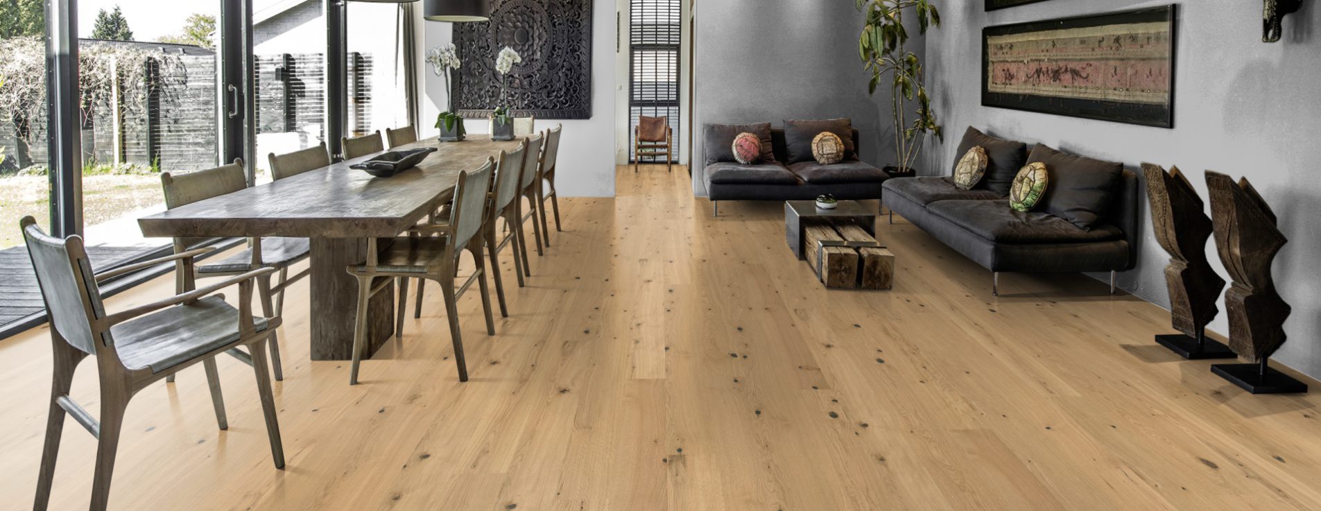 Паркетная доска Kahrs Life Authentic Дуб Fennel LTCLRW4015-193 Dynamic 1980×193×10 фото в интерьере