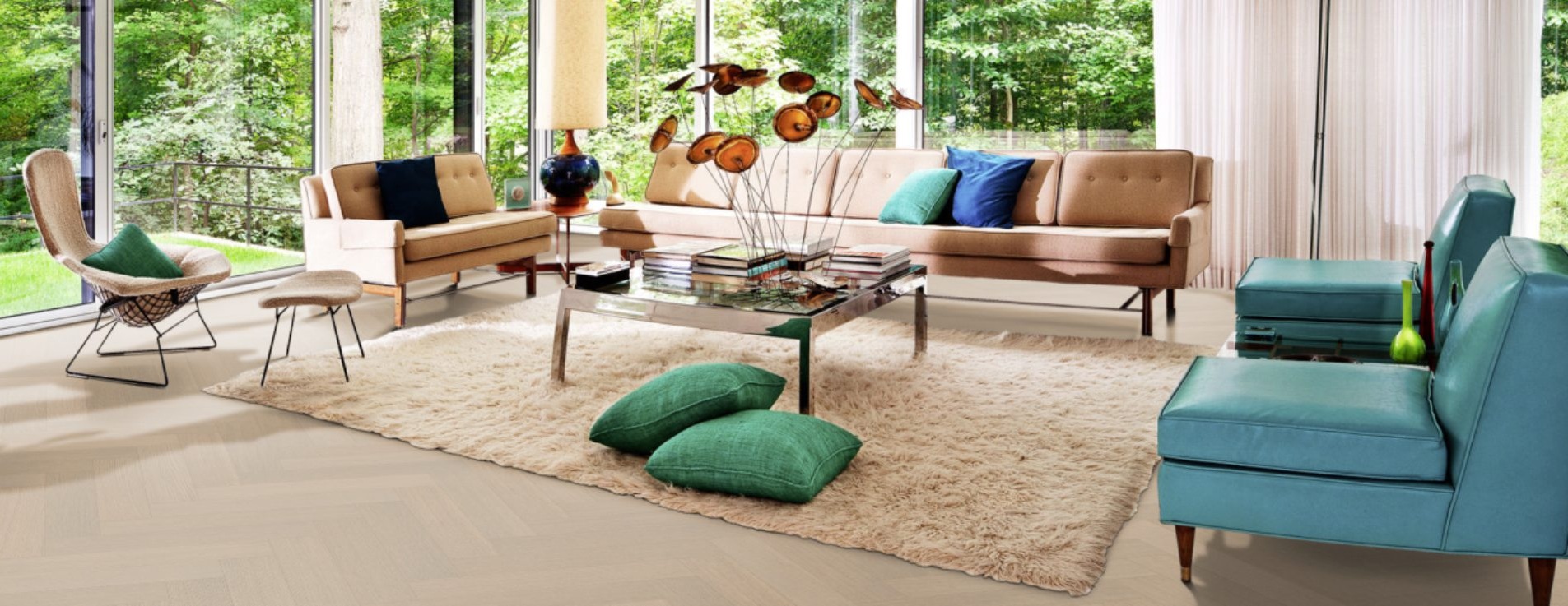 Паркетная доска Kahrs Life Authentic Herringbone Oak Mint Right LTCLRW5003R-121 Calm венгерская елка 593×121×10 фото в интерьере