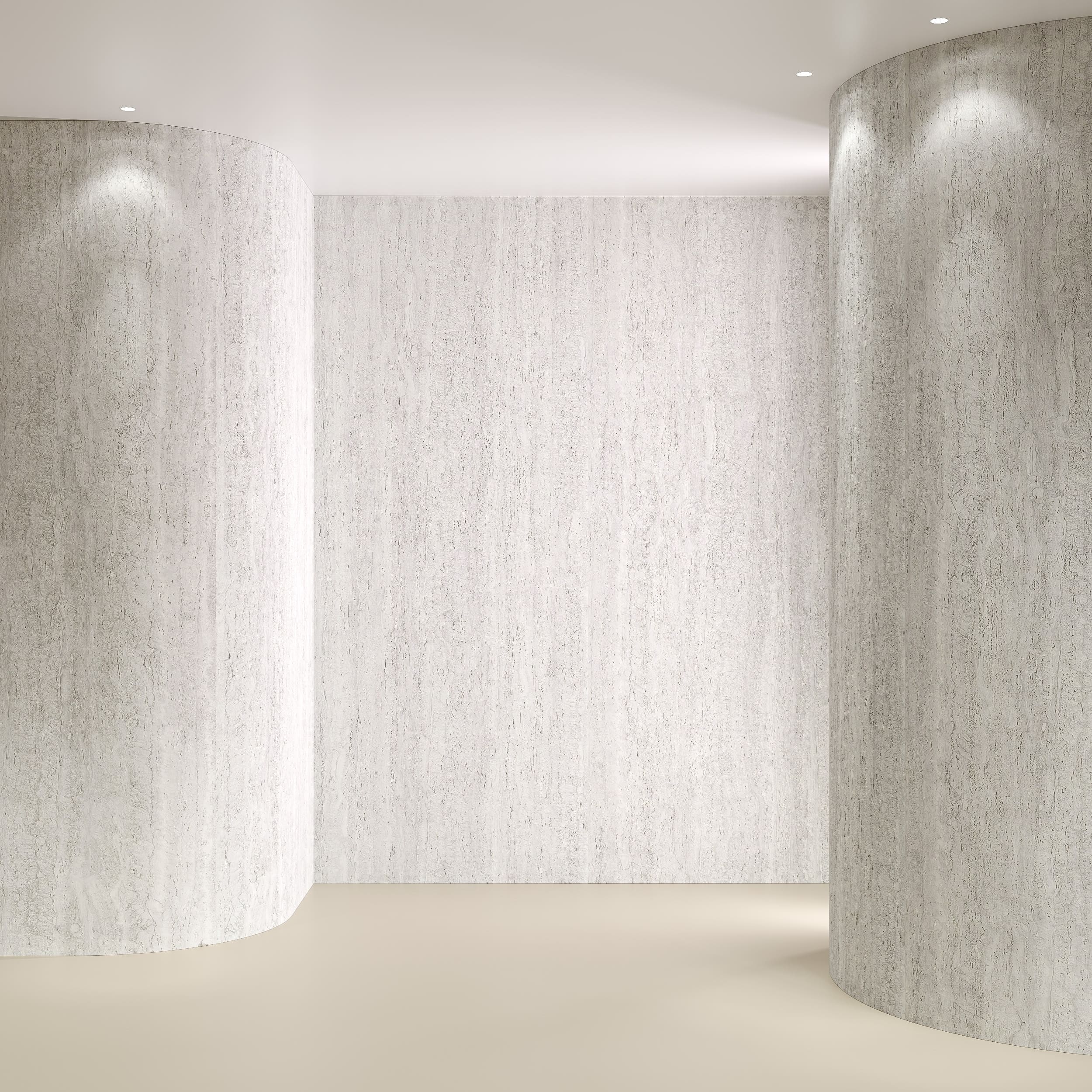 Гибкий камень Decaro Flex Stone Травертин Travertine Light Grey D1015 3000×1200×4 фото в интерьере