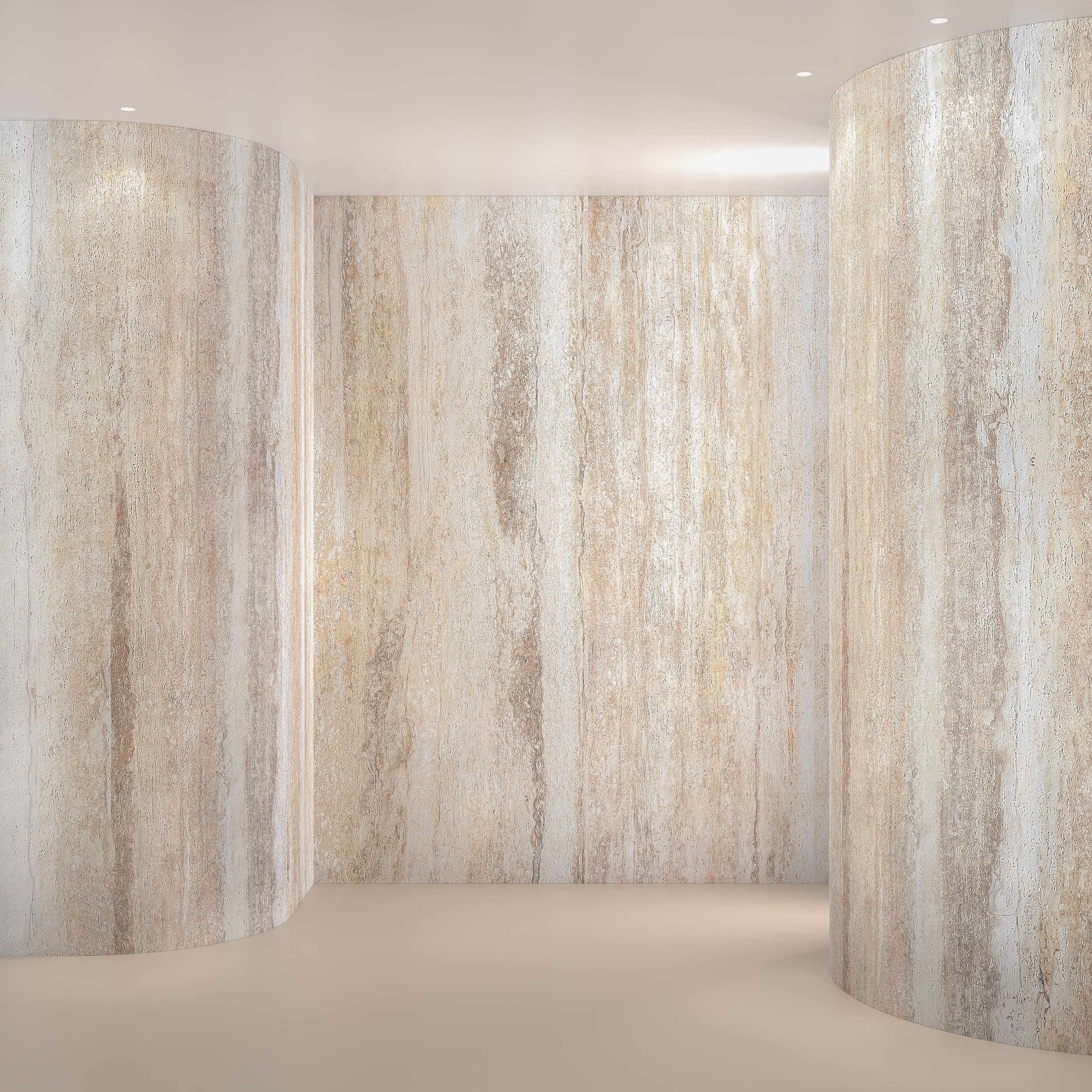 Гибкий камень Decaro Flex Stone Травертин Travertine Natural Gold D1050 3000×1200×4 фото в интерьере