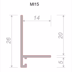 Микроплинтус алюминиевый Decaro ML15A Black 2000×26×15