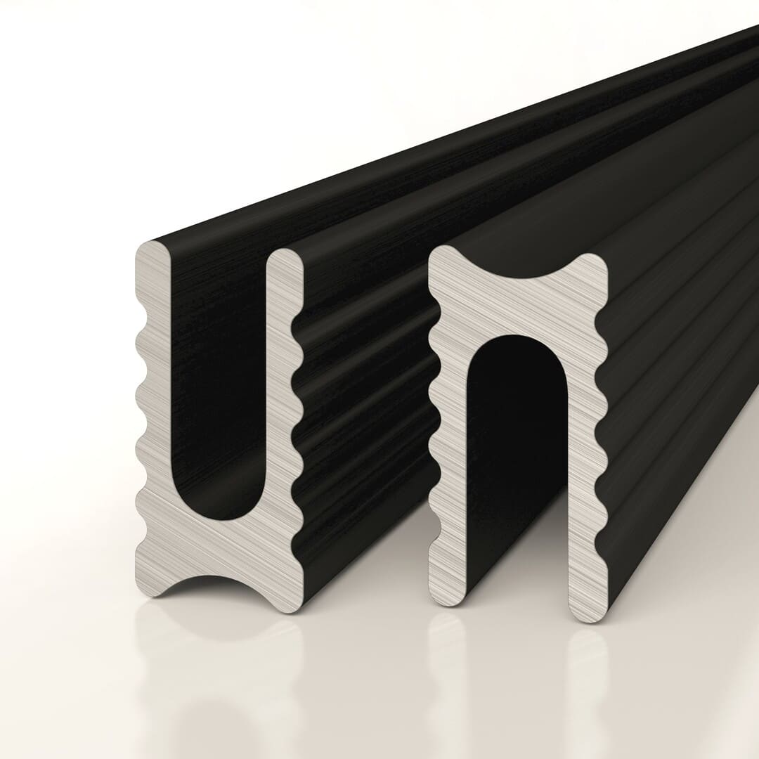 Профиль алюминиевый теневой разделительный Decaro D009A Black черный 3000×5×10