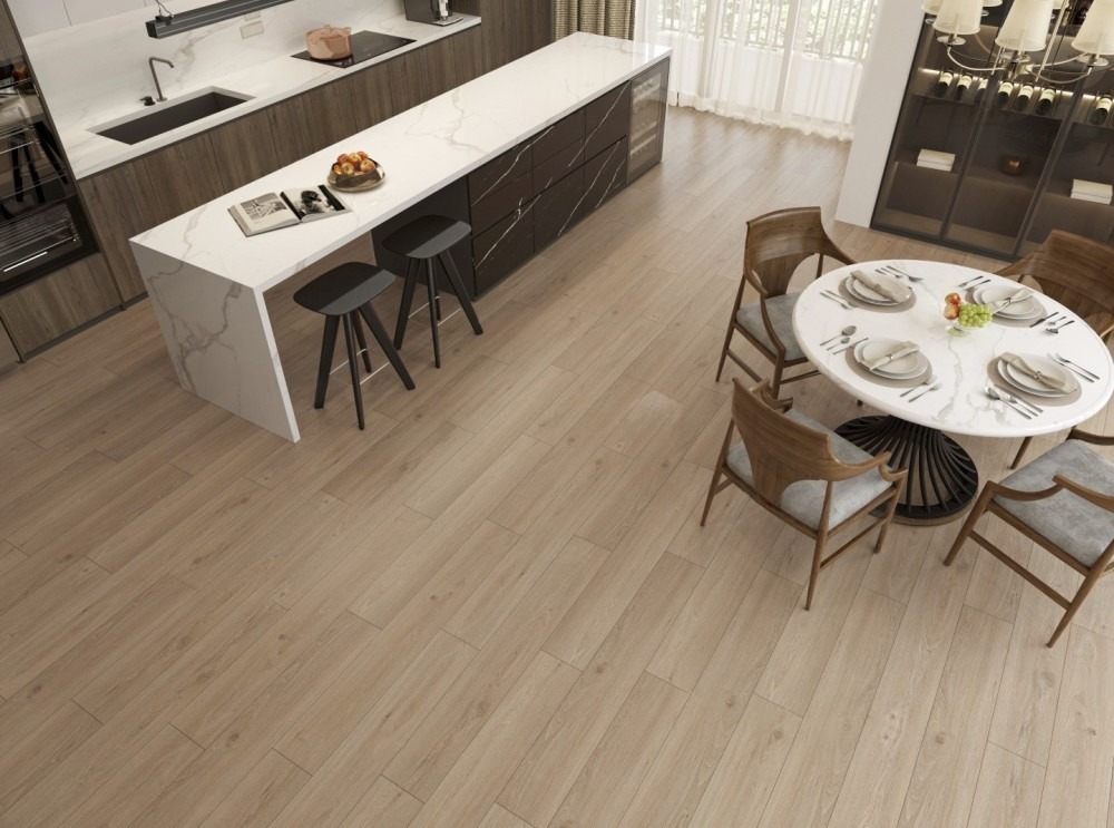 Кварцвиниловая плитка Alpine Floor клеевая Easy Line Дуб Модера ECO 3-28 1219,2×184,15×3 фото в интерьере