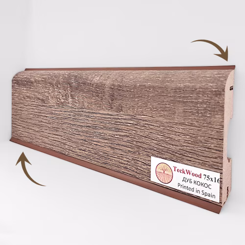 Уплотнитель для плинтуса МДФ TeckWood Бежевый RAL 1001, 9 м
