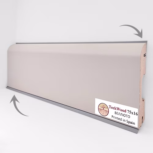 Уплотнитель для плинтуса МДФ TeckWood Бежевый RAL 1001, 9 м