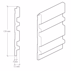 Стеновая панель под покраску Hiwood LV122 LONG NP 3000×120×12
