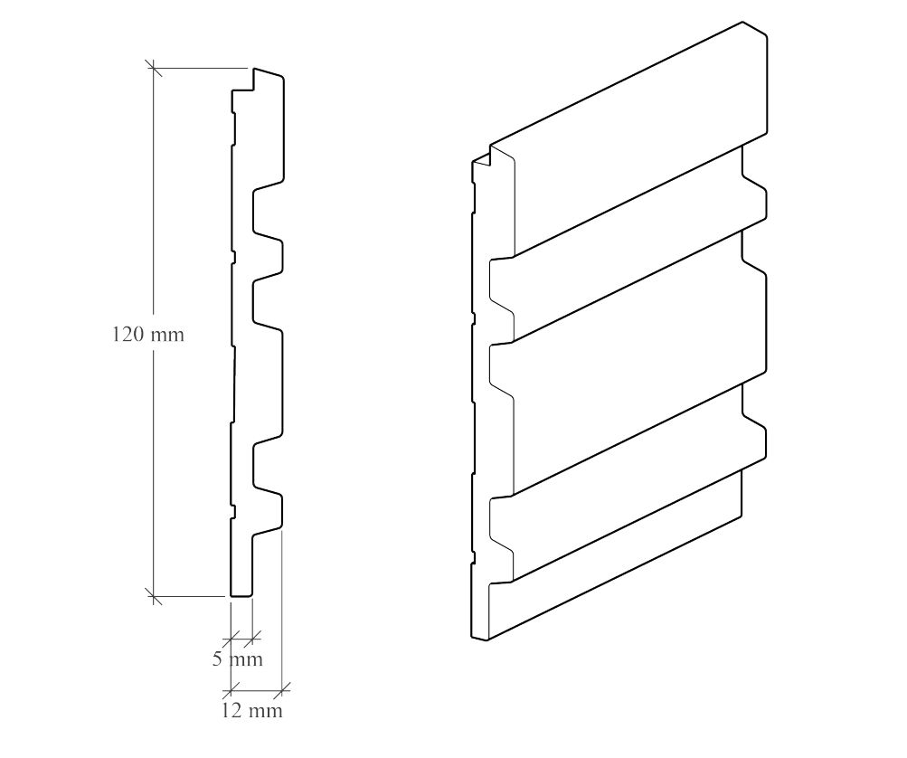 Стеновая панель под покраску Hiwood LV122 LONG NP 3000×120×12