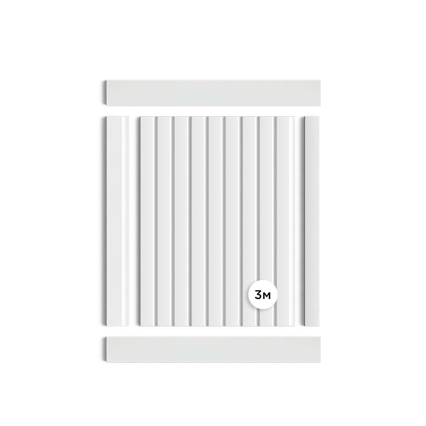 Стеновая панель под покраску Hiwood LV124 LONG NP 3000×120×12