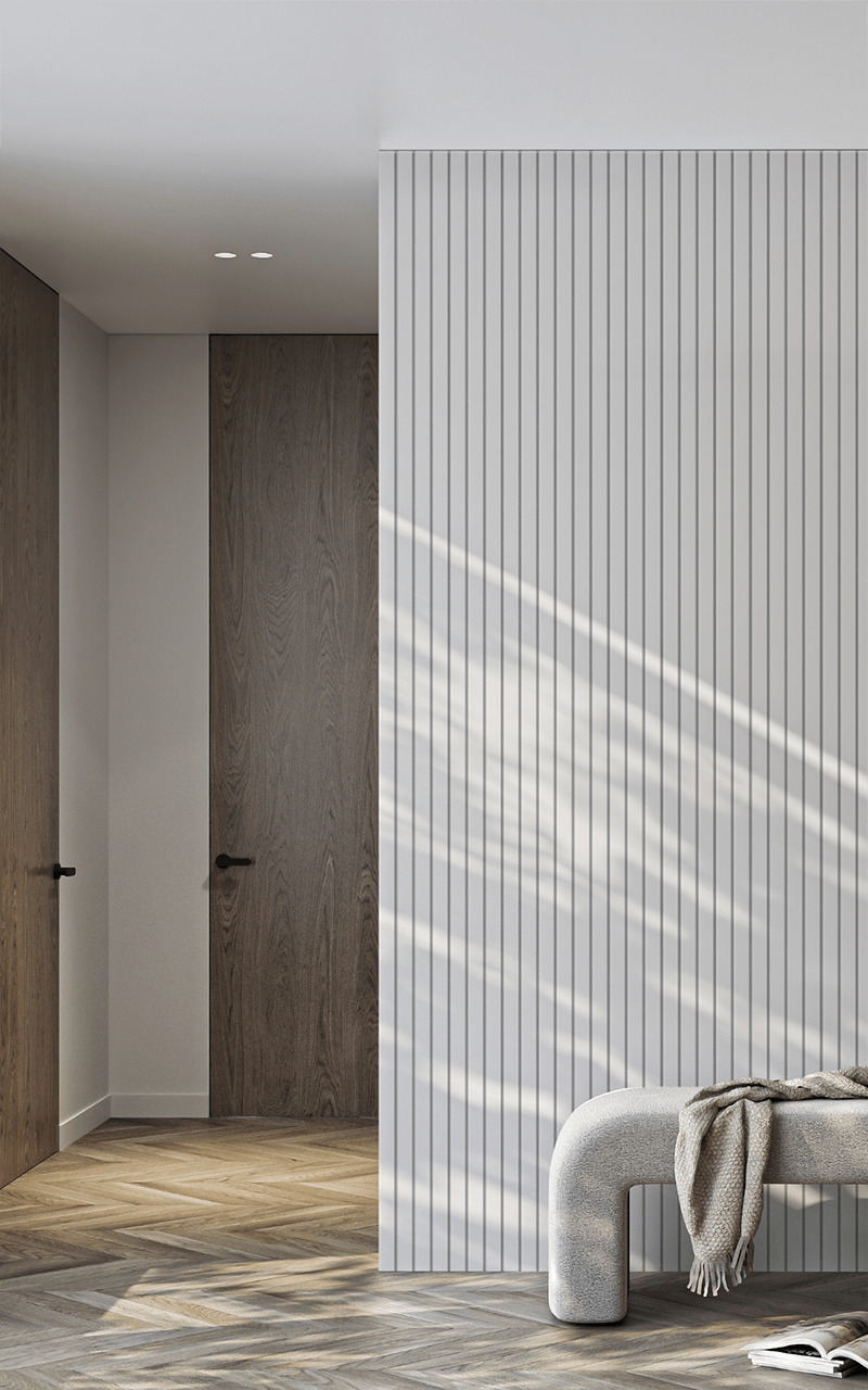 Стеновая панель под покраску Hiwood LV124 LONG NP 3000×120×12 фото в интерьере