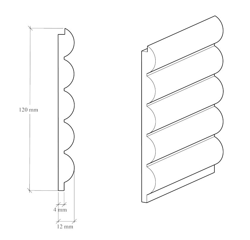 Стеновая панель под покраску Hiwood LV135 LONG NP 3000×120×12