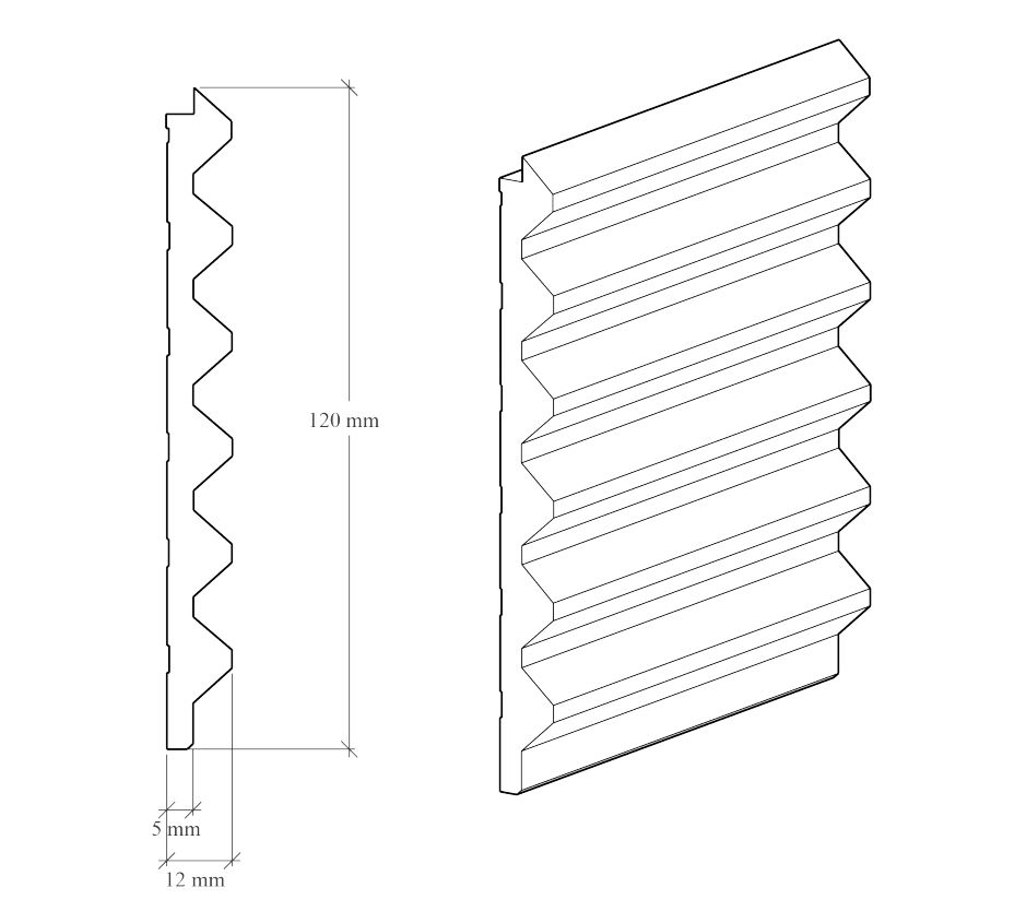 Стеновая панель под покраску Hiwood LV136 LONG NP 3000×120×12