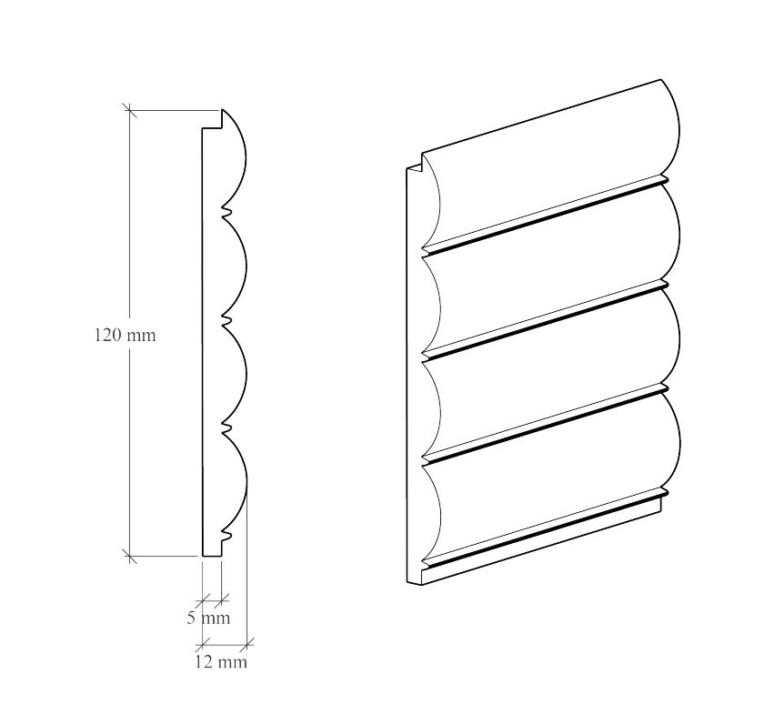 Стеновая панель под покраску Hiwood LV137 LONG NP 3000×120×12