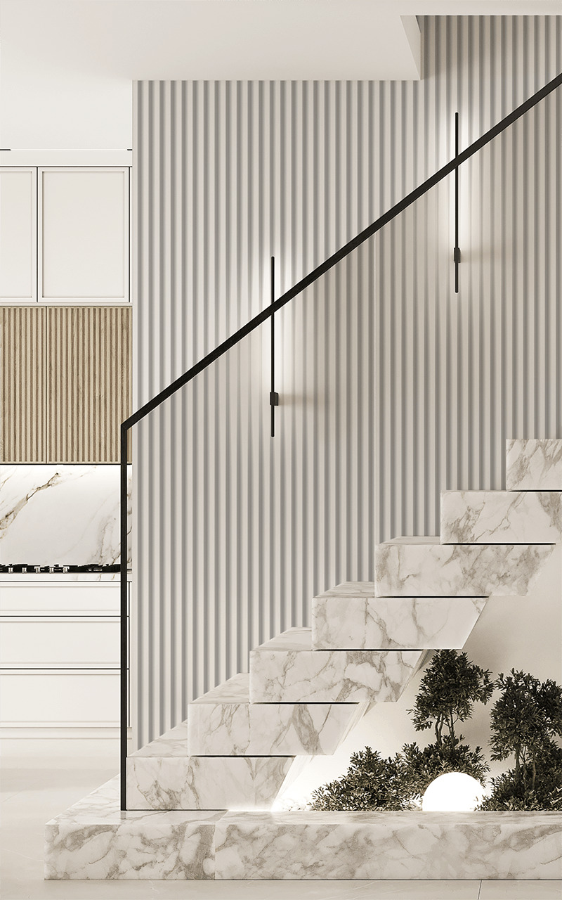 Стеновая панель под покраску Hiwood LV137 LONG NP 3000×120×12 фото в интерьере