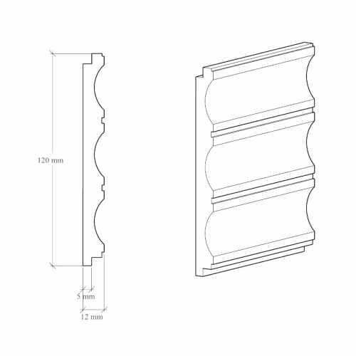 Стеновая панель под покраску Hiwood LV138 LONG NP 3000×120×12