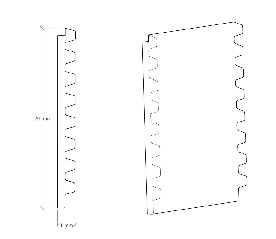 Стеновая панель под покраску Hiwood LV129 LONG NP 3000×120×11