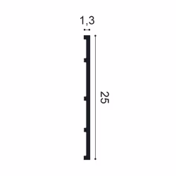 Плинтус полиуретановый под покраску гибкий Orac Decor Square SX207F 2000×250×13
