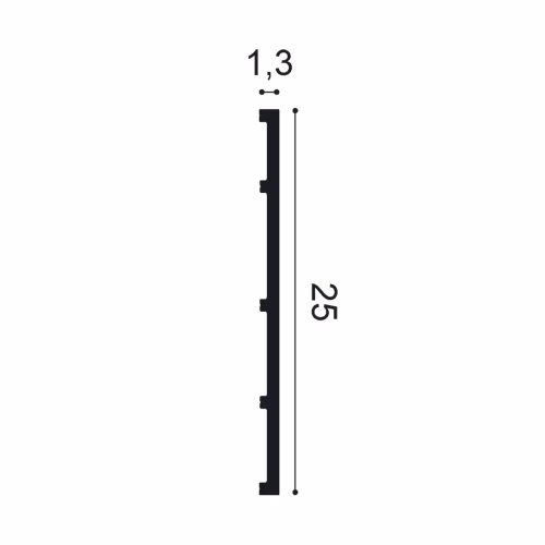 Плинтус полиуретановый под покраску гибкий Orac Decor Square SX207F 2000×250×13
