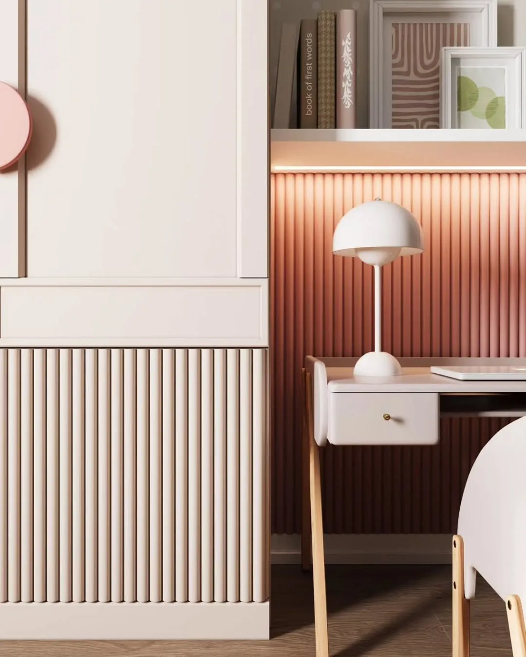 Стеновая панель под покраску Orac Decor Flute XL WX218 2000×253×17,3 фото в интерьере