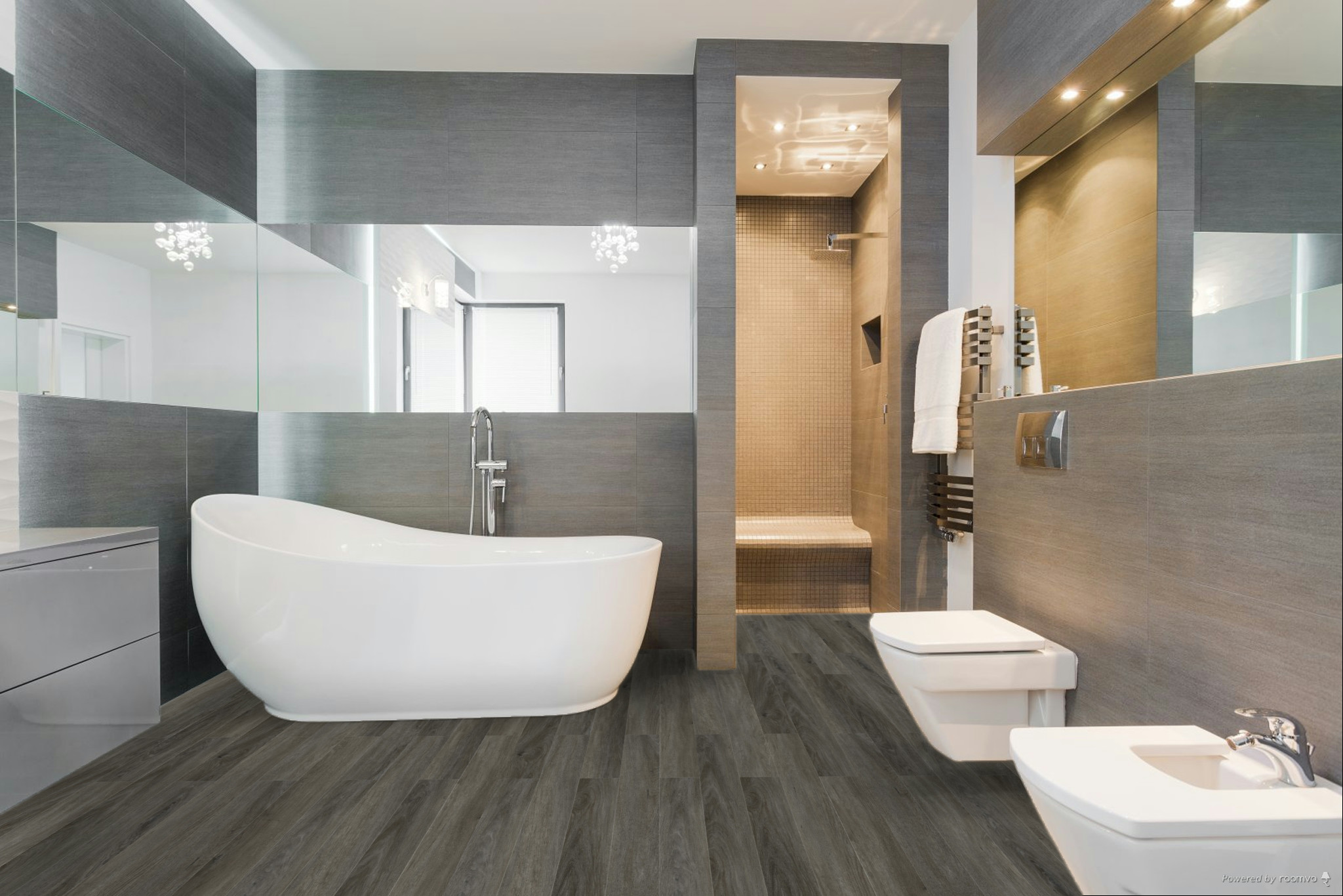 Кварцвиниловая плитка Fargo клеевая Comfort LVT Дуб Честер 20-9118-09 1227×152×2,5 фото в интерьере