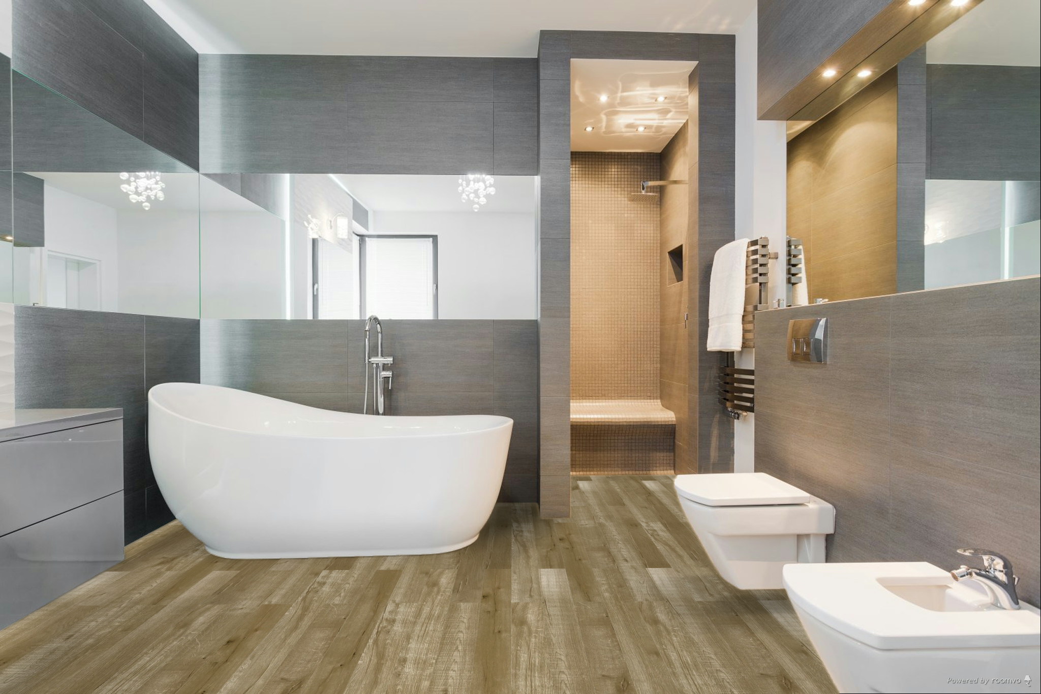 Кварцвиниловая плитка Fargo клеевая Comfort LVT Дуб Робуста 20-81996-9 1227×152×2,5 фото в интерьере