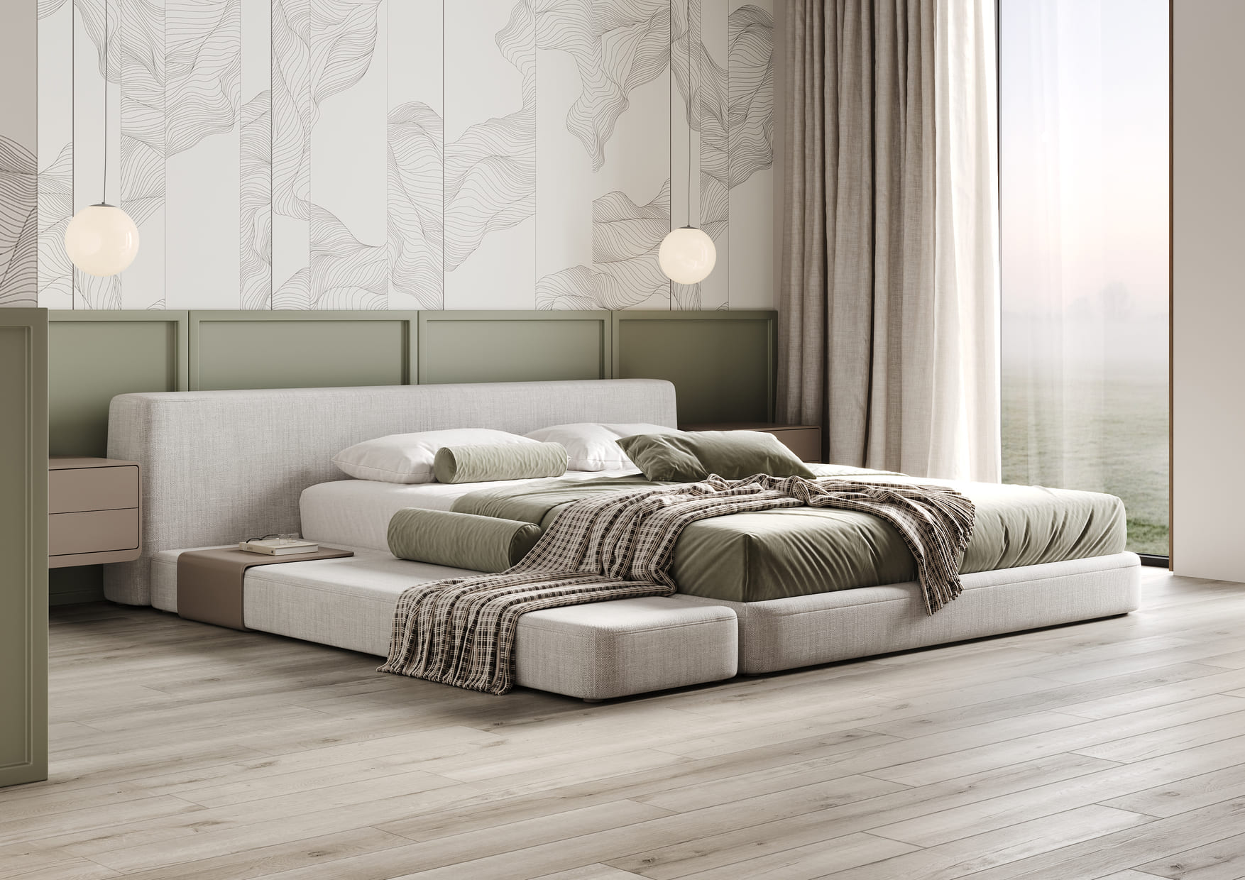 Кварцвиниловая плитка Fargo клеевая Comfort LVT Дуб Лондонский Туман 20-81996-14 1227×152×2,5 фото в интерьере