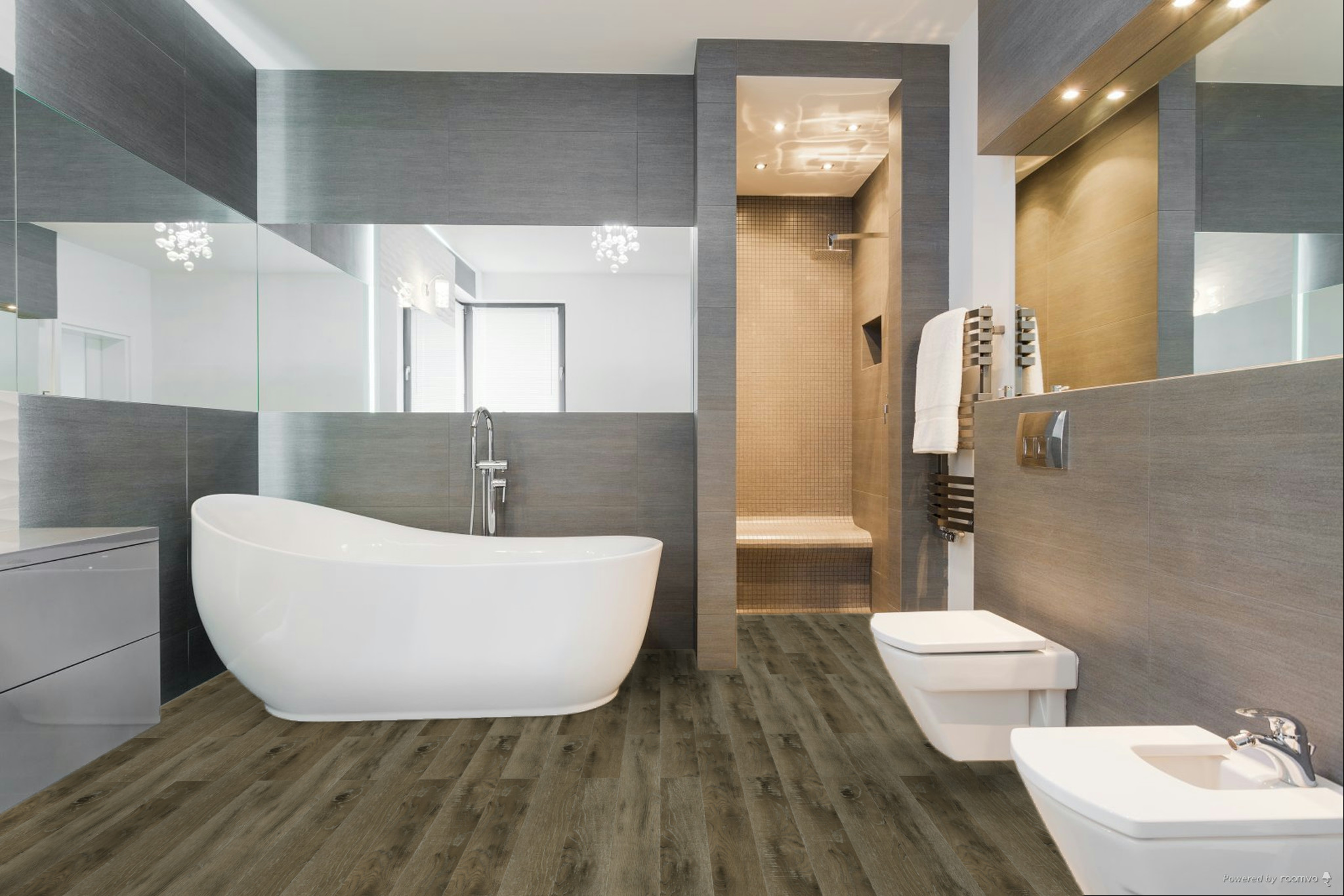 Кварцвиниловая плитка Fargo клеевая Comfort LVT Дуб Орион 20-7369-05 1227×152×2,5 фото в интерьере