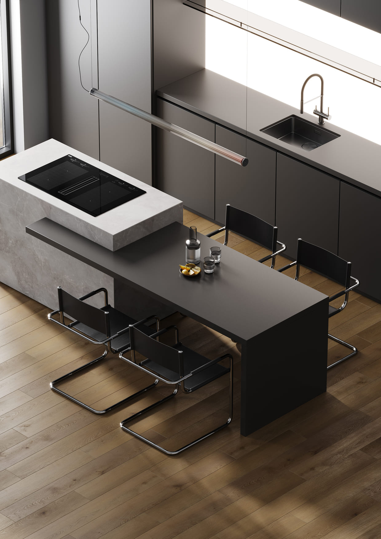 Кварцвиниловая плитка Fargo клеевая Comfort LVT Дуб Окленд 20-653-76 1227×152×2,5 фото в интерьере