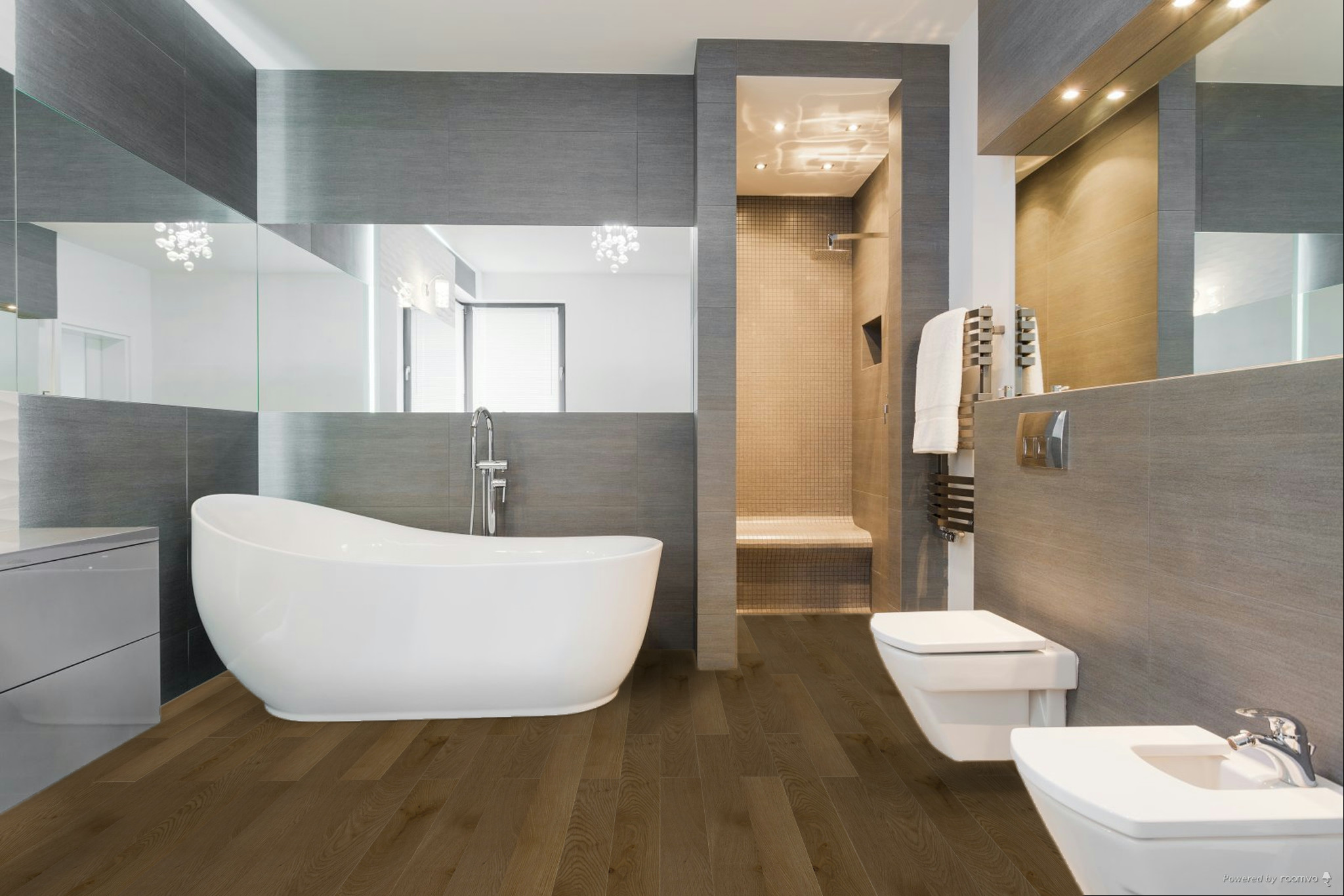 Кварцвиниловая плитка Fargo клеевая Comfort LVT Дуб Окленд 20-653-76 1227×152×2,5 фото в интерьере