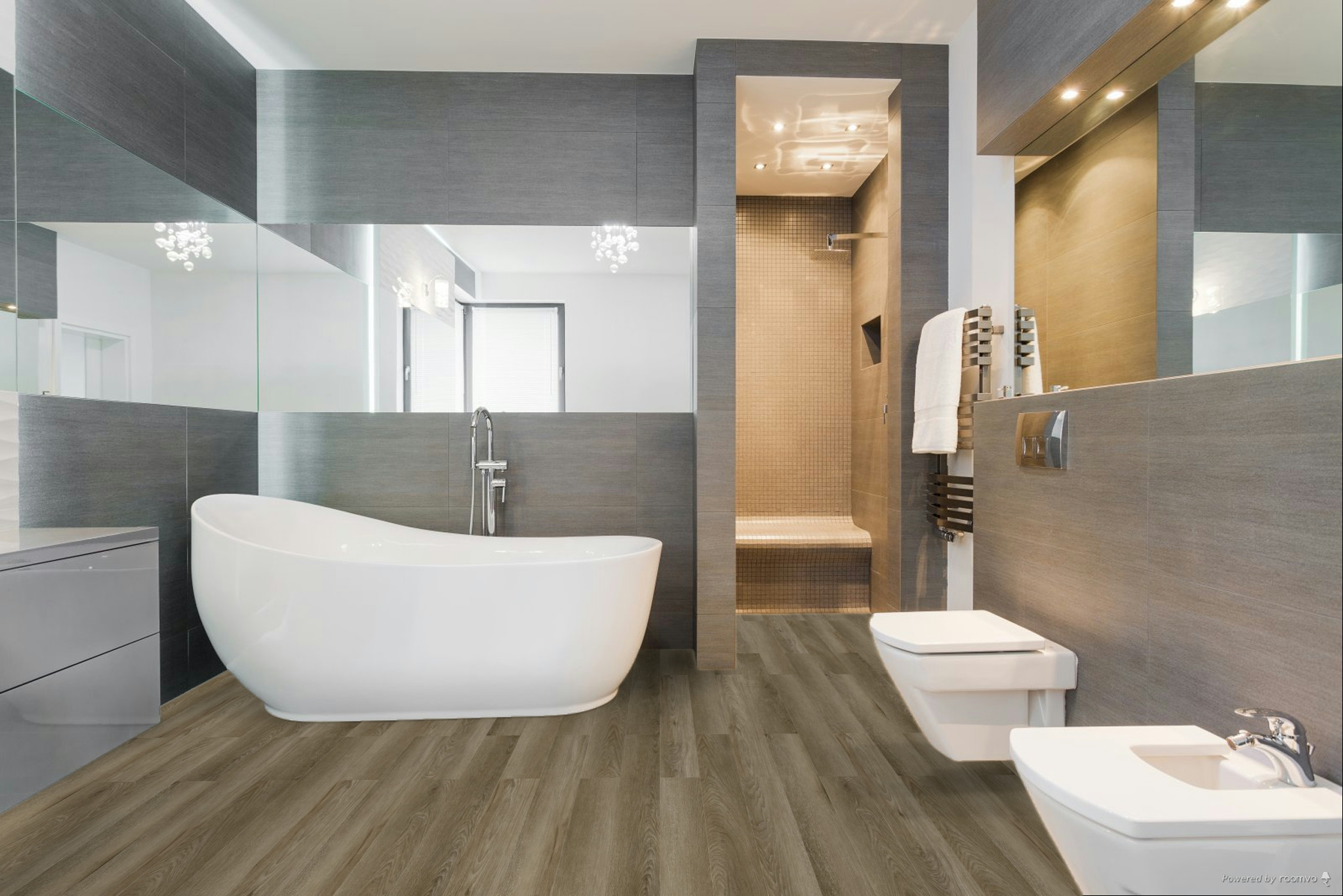 Кварцвиниловая плитка Fargo клеевая Comfort LVT Дуб Тихуана 20-6191-7 1227×152×2,5 фото в интерьере