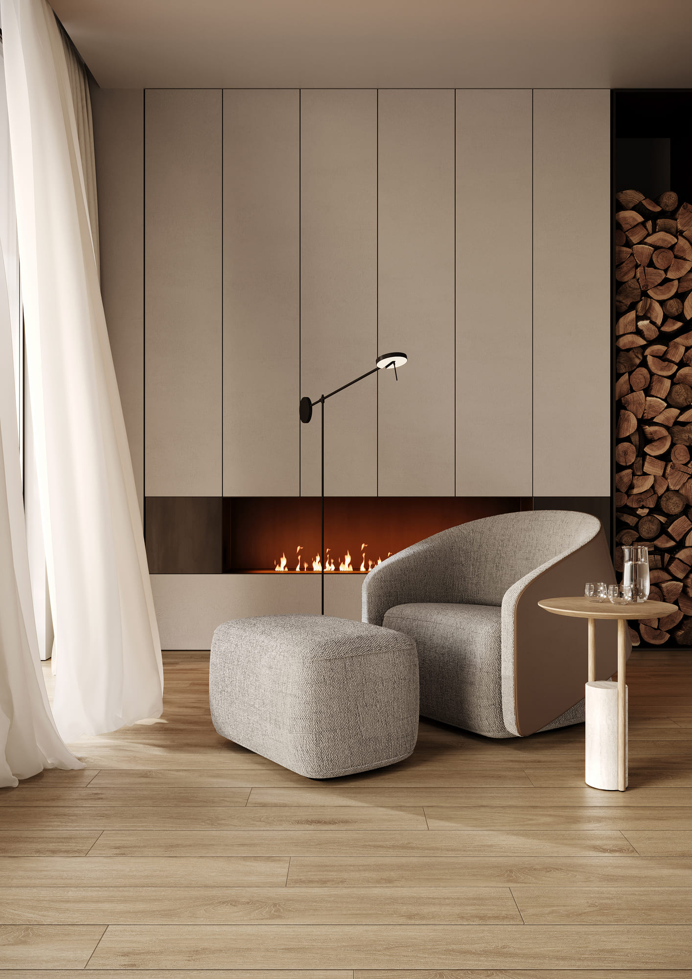 Кварцвиниловая плитка Fargo клеевая Comfort LVT Дуб Тенерифе 20-45124-08 1227×152×2,5 фото в интерьере