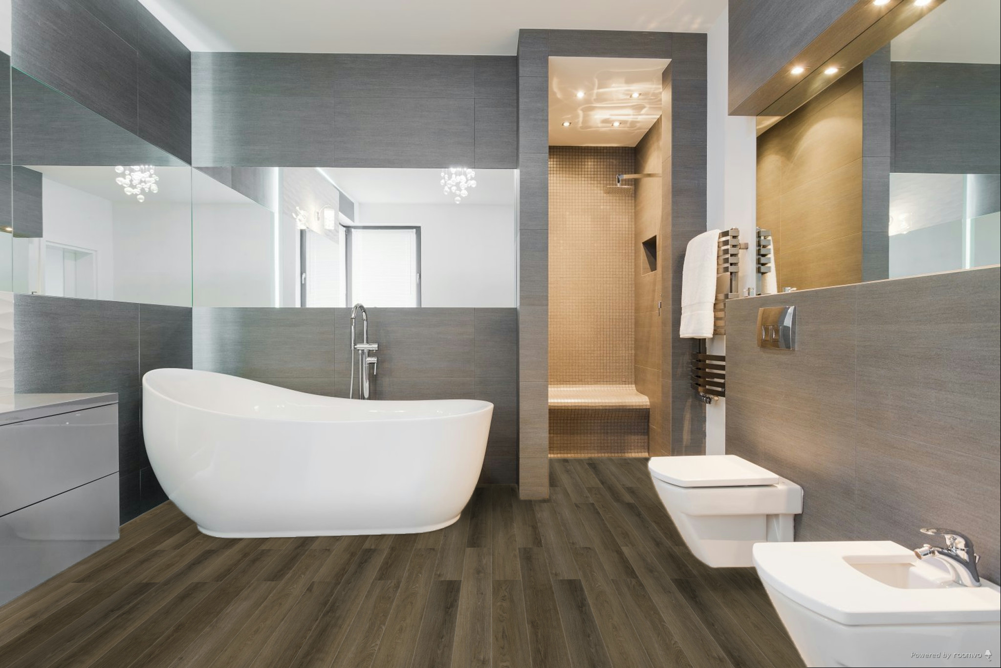 Кварцвиниловая плитка Fargo клеевая Comfort LVT Дуб Ванкувер 20-4105-12 1227×152×2,5 фото в интерьере