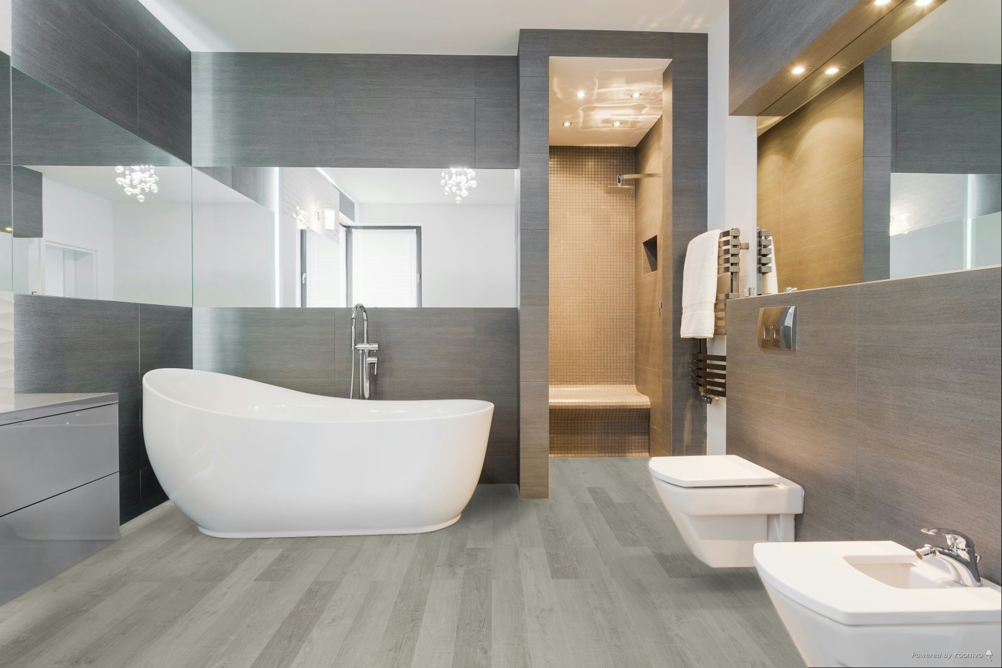 Кварцвиниловая плитка Fargo клеевая Comfort LVT Дуб Аспен 20-31531-04 1227×152×2,5 фото в интерьере