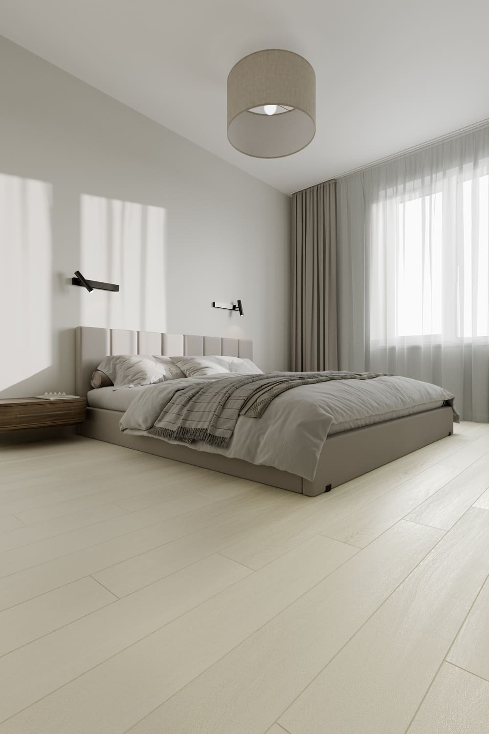 Кварцвиниловая плитка Fargo клеевая Comfort LVT Дуб Саванна 20-21064-84 1227×152×2,5 фото в интерьере