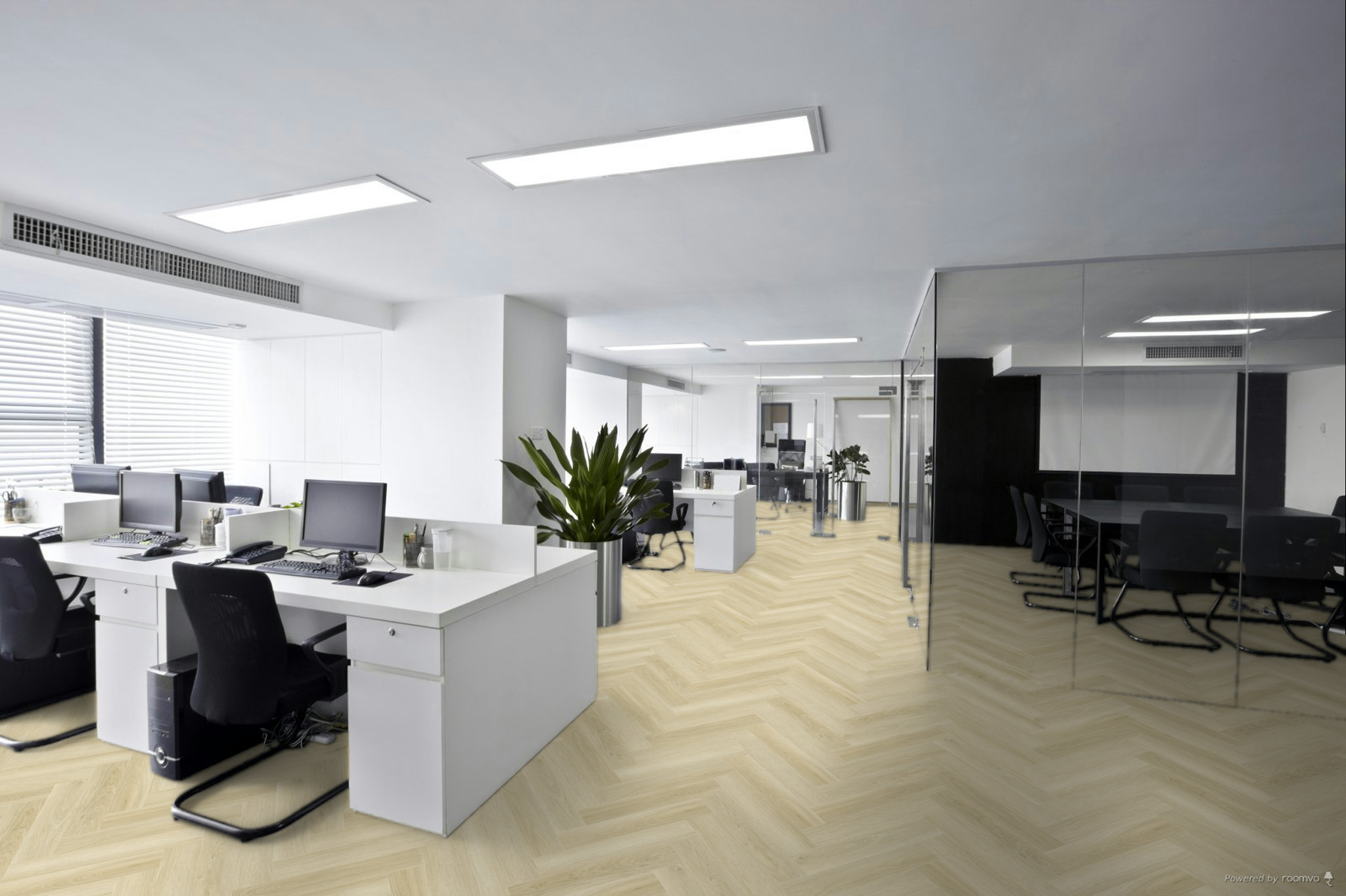 Кварцвиниловая плитка Fargo клеевая Parquet LVT Дуб Корсика 22-588184-03 венгерская елка 595×119×2,5 фото в интерьере