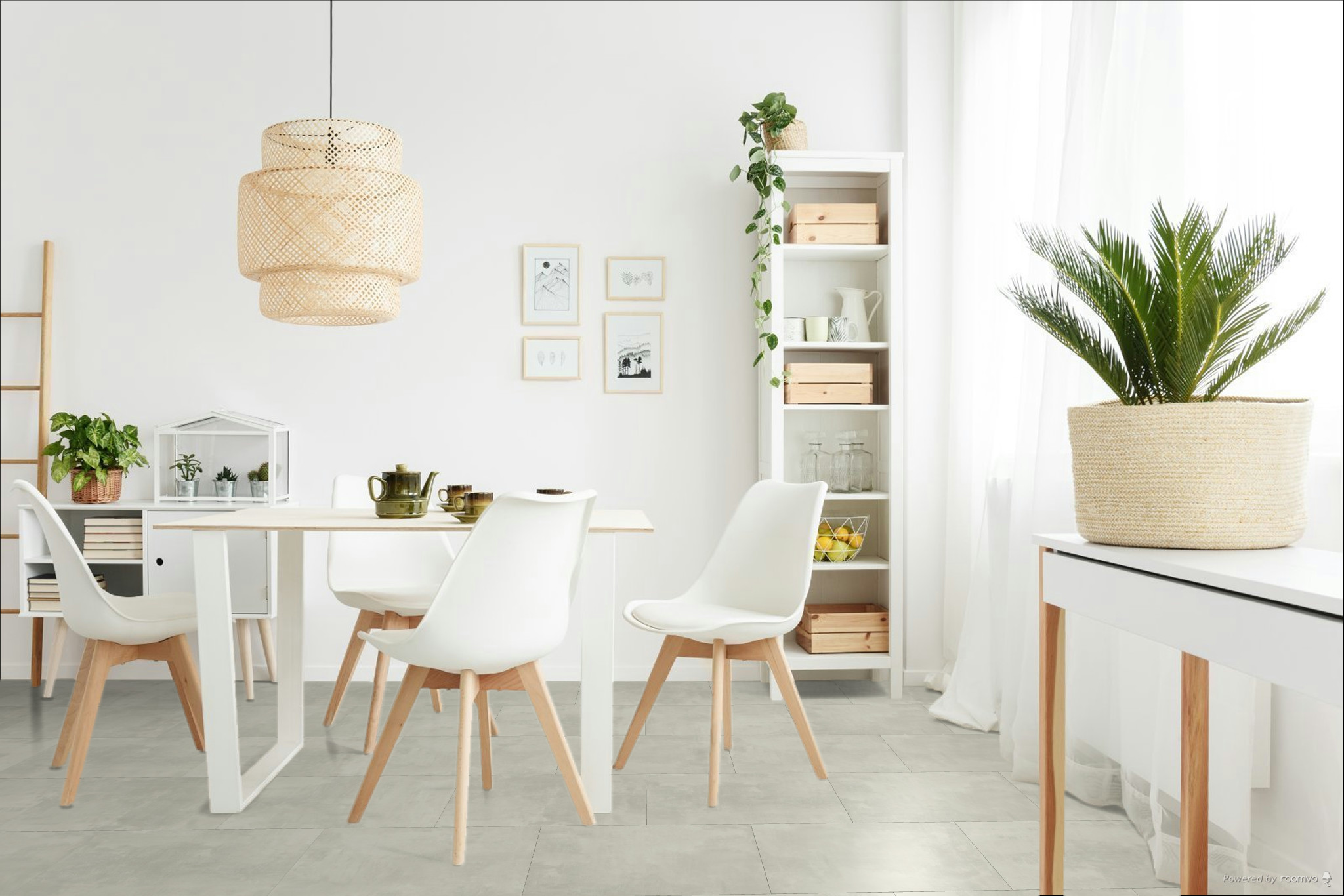 Кварцвиниловая плитка Fargo клеевая Stone LVT Бетон Норд 48143-13 606×303×2,5 фото в интерьере