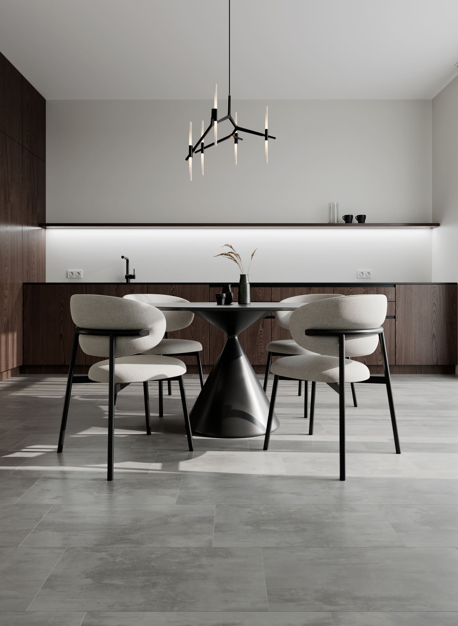 Кварцвиниловая плитка Fargo клеевая Stone LVT Бетон Лофт 48143-05 606×303×2,5 фото в интерьере