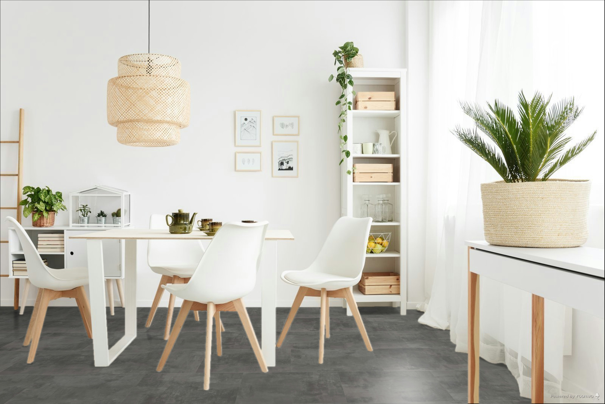 Кварцвиниловая плитка Fargo клеевая Stone LVT Бетон Лофт 48143-05 606×303×2,5 фото в интерьере