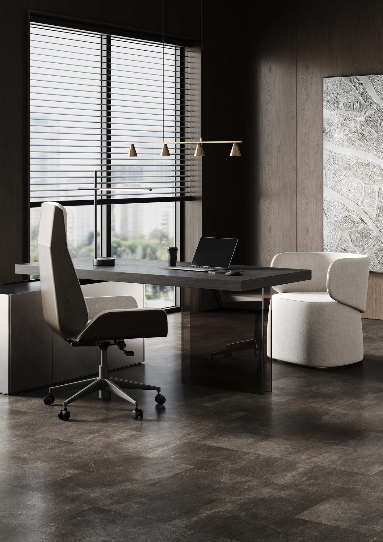 Кварцвиниловая плитка Fargo клеевая Stone LVT Мрамор Медный 48107-02 606×303×2,5 фото в интерьере