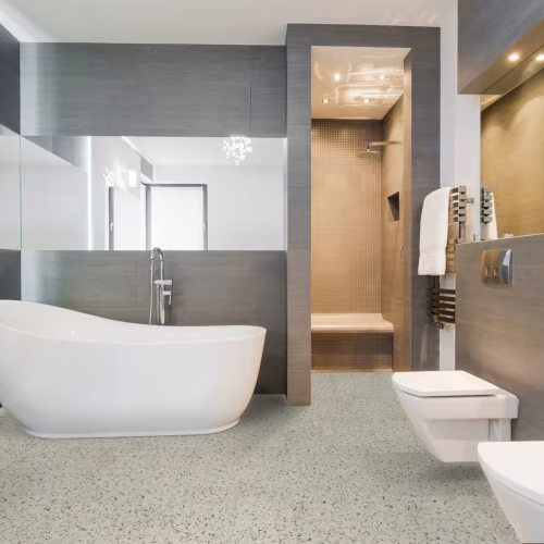 Кварцвиниловая плитка Fargo клеевая Stone LVT Терраццо Бежевый 101-3 606×303×2,5