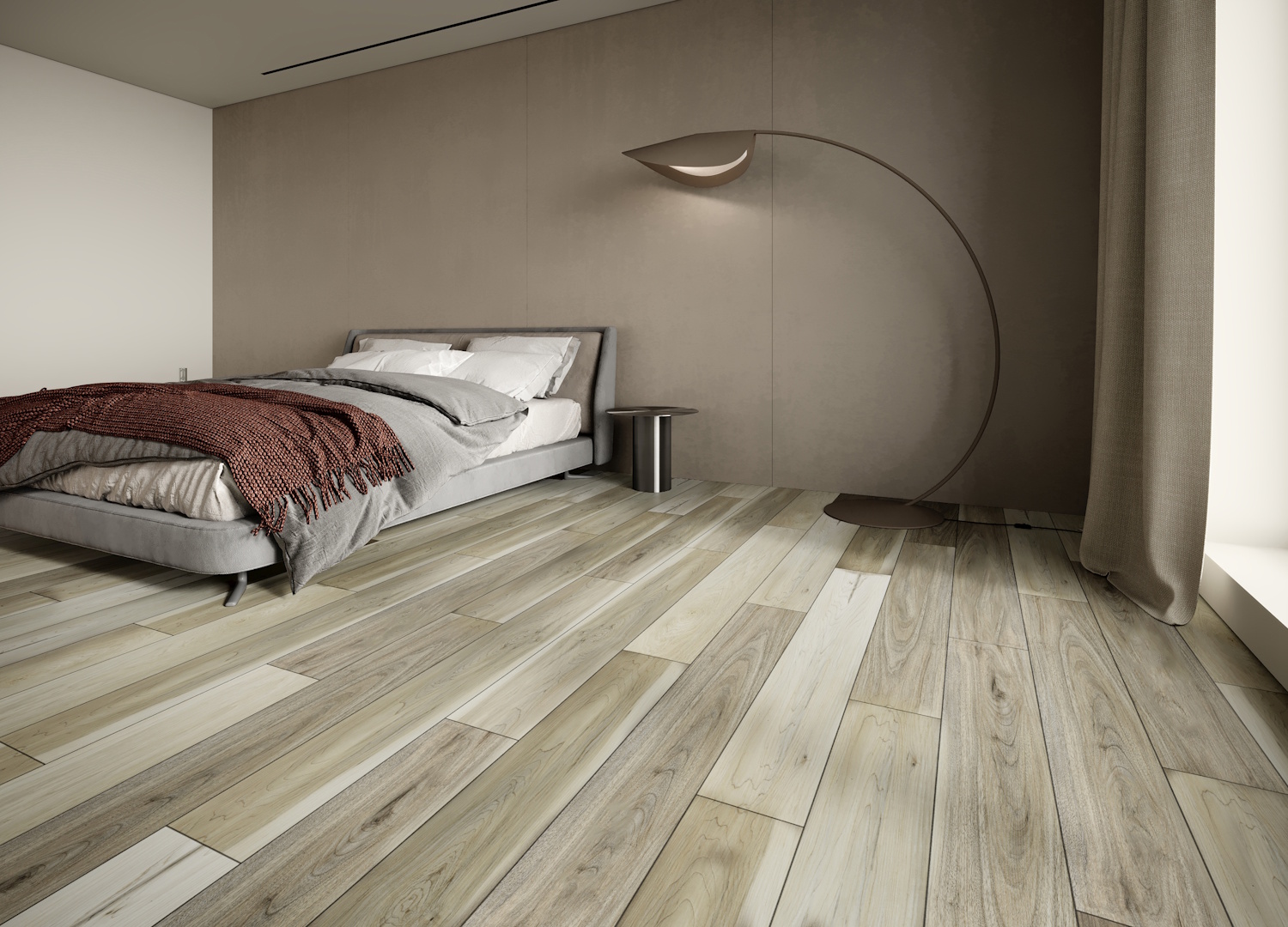 Кварцвиниловая плитка Art East замковая Art Tile Click Клен Онтарио 45-11-ATC 1220×180×4 фото в интерьере