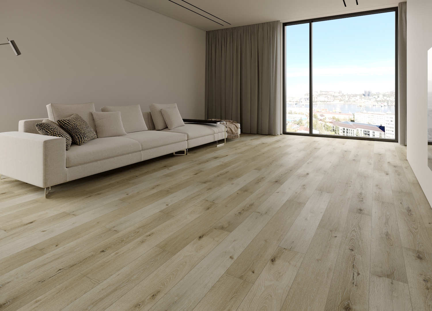 Кварцвиниловая плитка Art East замковая Art Tile Click Дуб Анива 45-12-ATC 1220×180×4 фото в интерьере