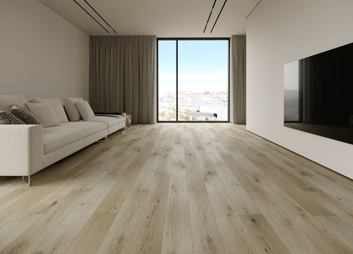 Кварцвиниловая плитка Art East замковая Art Tile Click Дуб Анива 45-12-ATC 1220×180×4 фото в интерьере