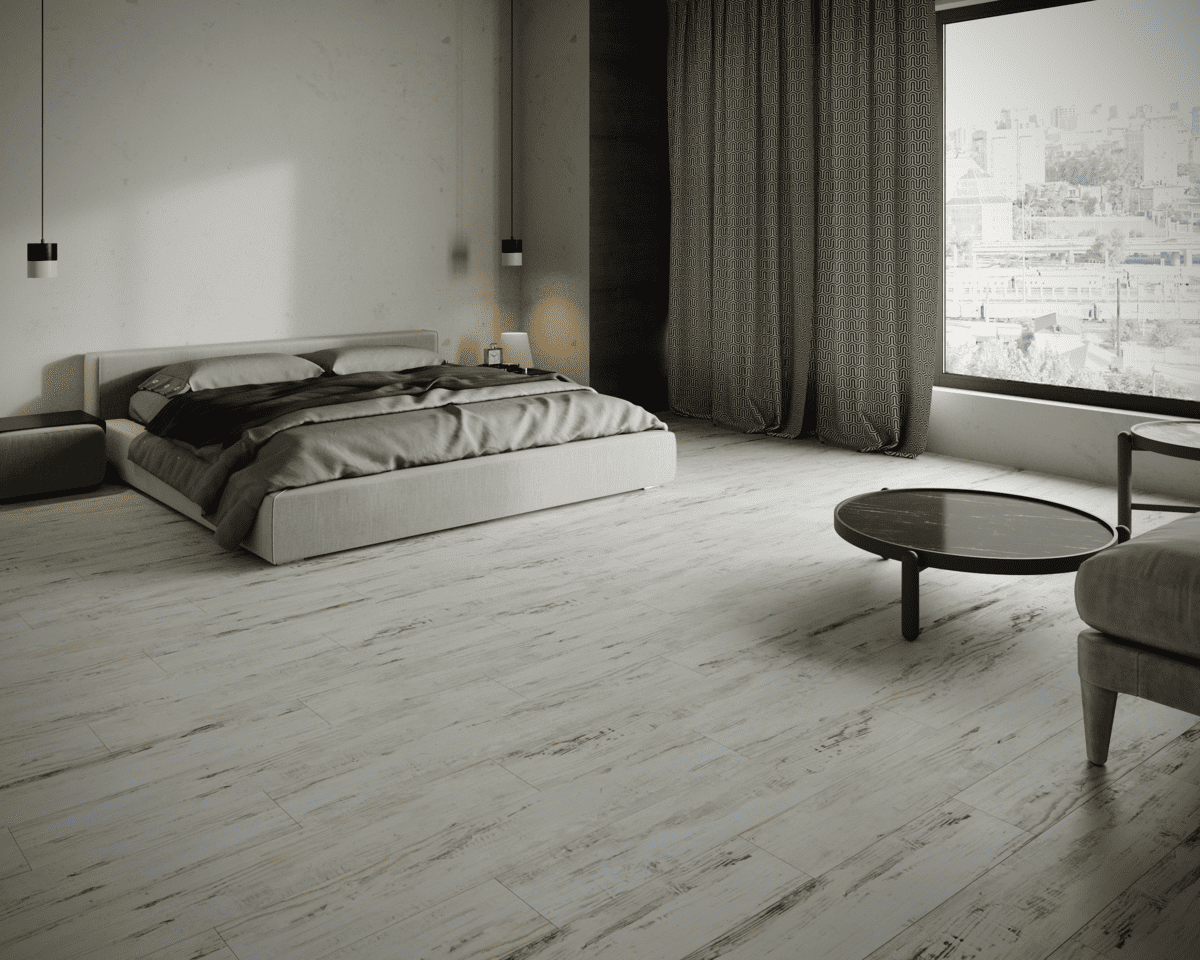 Кварцвиниловая плитка Art East замковая Art Tile Click Дуб Туманный 45-13-ATC 1220×180×4 фото в интерьере