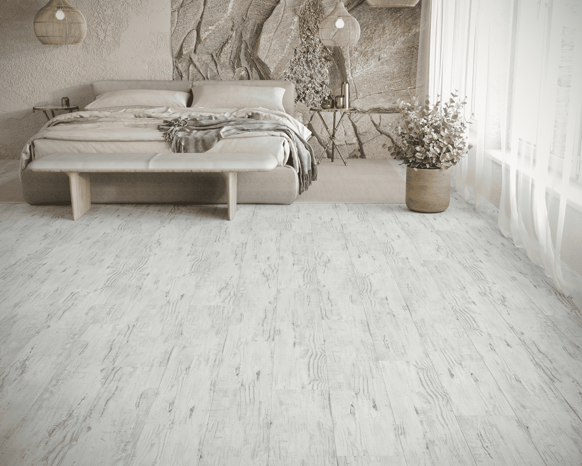 Кварцвиниловая плитка Art East замковая Art Tile Click Береза Божоле 45-129-ATC 1220×180×4 фото в интерьере