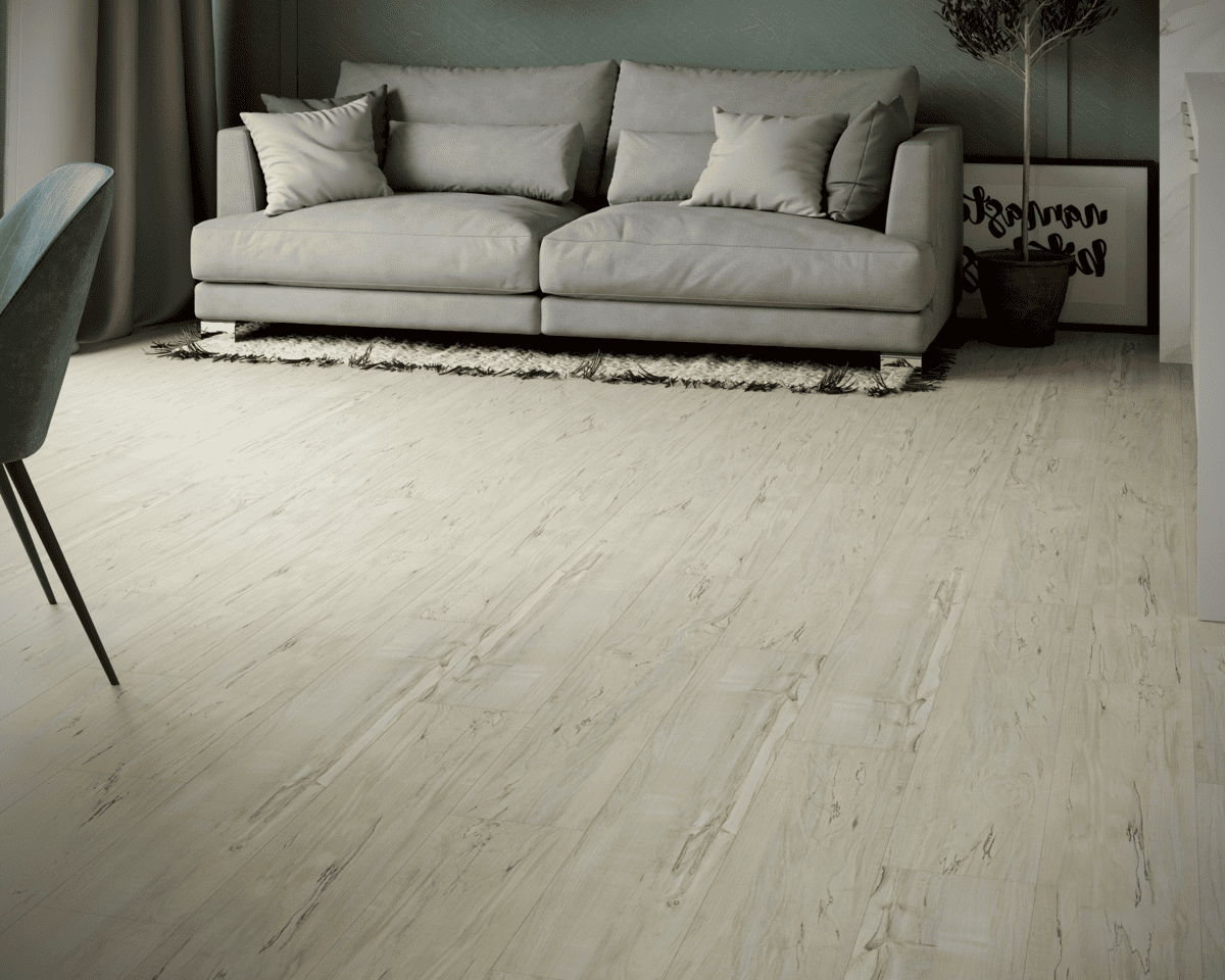 Кварцвиниловый SPC ламинат Art East Art Stone Optima Pro Акация Лазурная 40-5-APTN 914×152×4 фото в интерьере