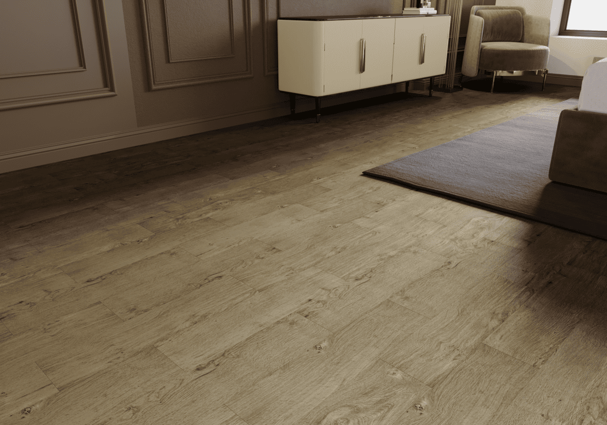 Кварцвиниловый SPC ламинат Art East Art Stone Optima Pro Дуб Амурский 40-6-APTN 914×152×4 фото в интерьере