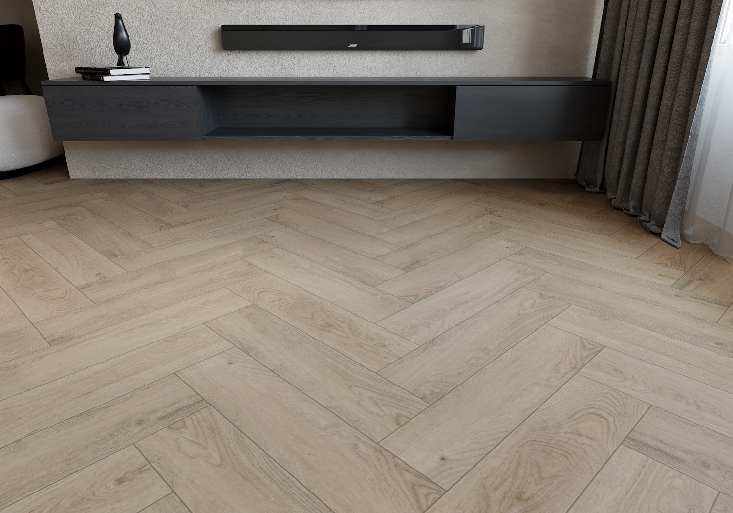 Кварцвиниловая плитка Art East замковая Art Tile Click Parquet HV Дуб Эдинбург 45-102-ATC-HV венгерская елка 600×150×4 фото в интерьере