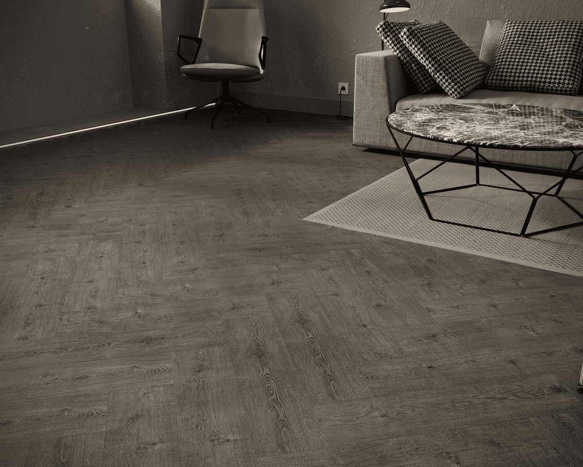 Кварцвиниловый SPC ламинат Art East Art Stone Armor Ясень Бойсмана 92-ARM-MPL-HV венегерская елка 580×145×9 фото в интерьере