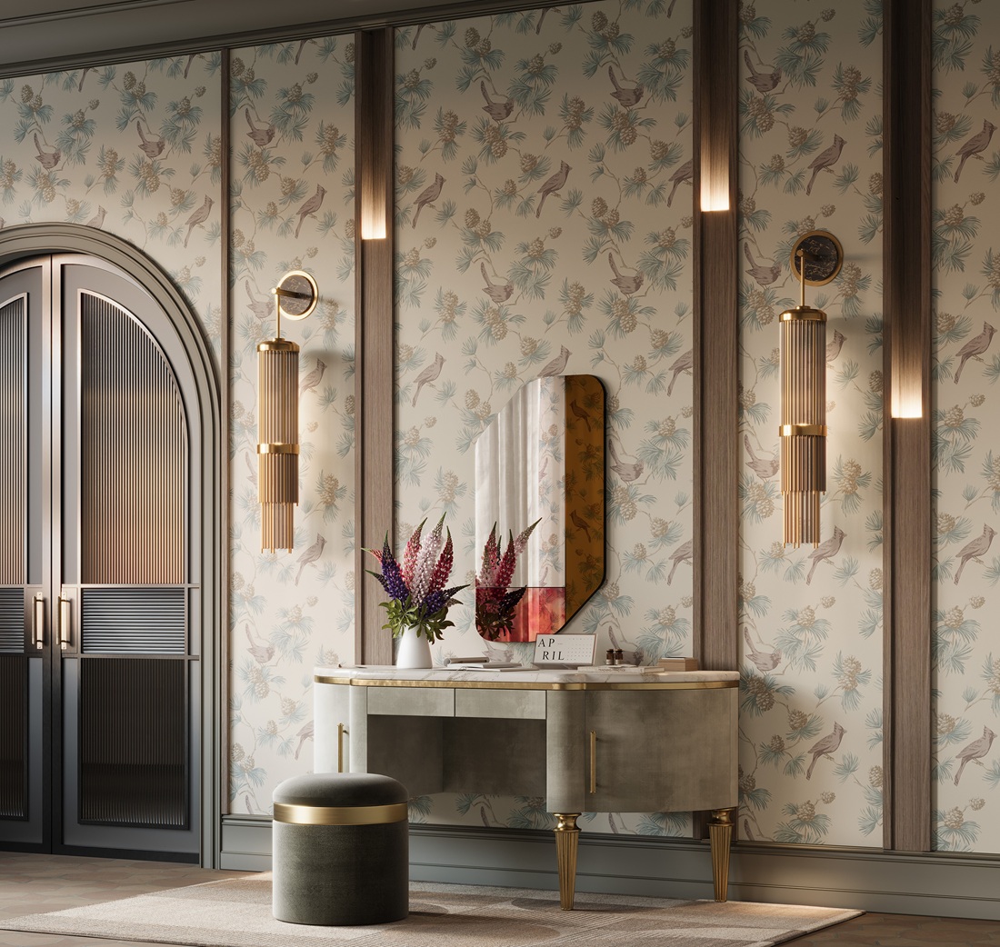 Обои Loymina Шервуд Лесная симфония Brit19 002 10,05×1 фото в интерьере