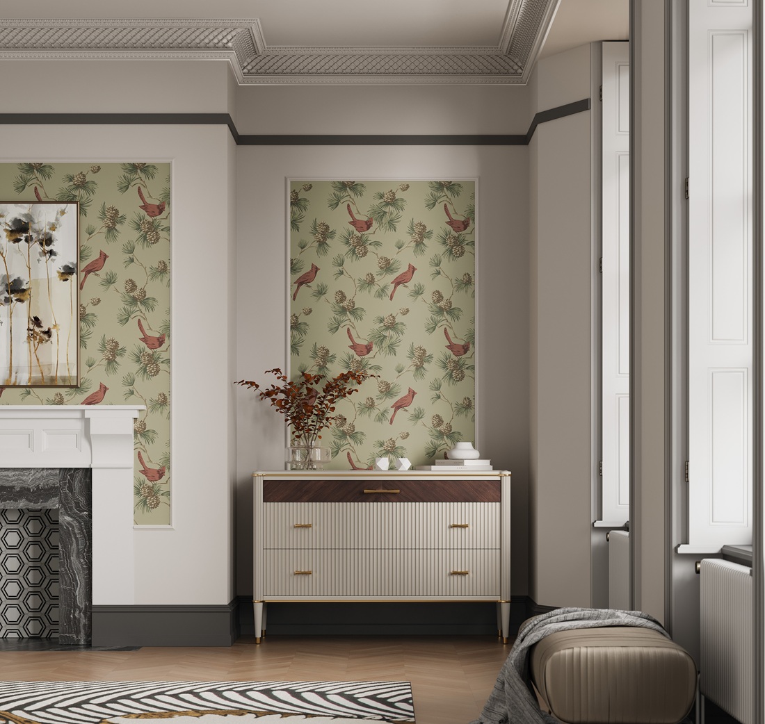 Обои Loymina Шервуд Лесная симфония Brit19 005 10,05×1 фото в интерьере